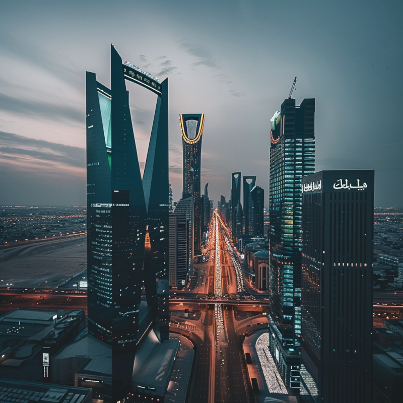 a shot of skyscrapers in Riyadh