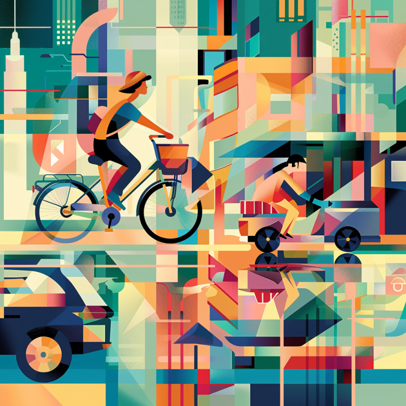 An abstract image of worker in the gig economy